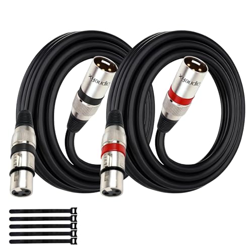 Balanced XLR Cable, 20ft 2 Packs, 3 Pin Male to Female Microphone Cable, XLR to XLR Mic Cable for Speaker or PA System, PVC Jacket - size: 20 Feet, style: 2 pack