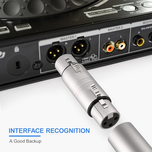 10 Pack (5 Pair) Professional XLR Adapter, Noise Free, Long-Lasting | 3 Pin XLR Female to Female & Male to Male Connector, XLR Gender Changers, Fit for Microphone, Audio Mixer, Speaker, Silver - size: 5 Pair