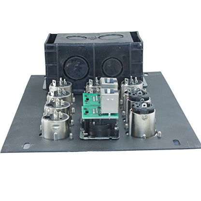 FBL12+AC Recessed Floor Box With 6 XLR Female, 2 XLR Male, 2 Ethernet, 2 TRS + Duplex AC (Pre-wired: 18" Wires) - color: Pre-wired: 18" Wires