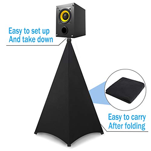 Dofilachy Speaker Stand Cover-DJ Bag with 360 Degree Cover, Speaker Tripod Scrim Cover for Speaker/Lighting with Free Travel Bag (One Pack-Black) - color: One Pack-black