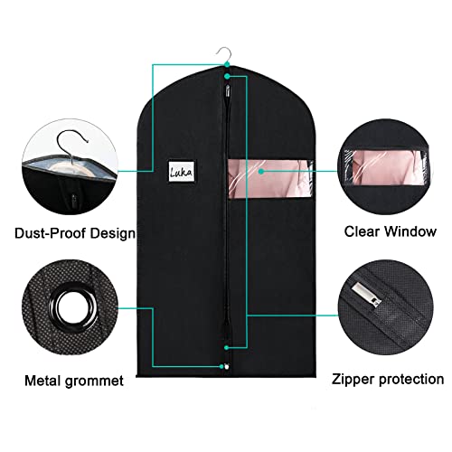 Univivi Garment Bag Suit Bag for Storage and Travel, 40 Inch, Set of 16 | Travel Bag with Zipper and Transparent Window, Non-woven Fabric, Foldable Washable Suit Cover for Jacket, Suits, Coats, Shirt - size: 24'' x 40''- 16 pcs-NWF