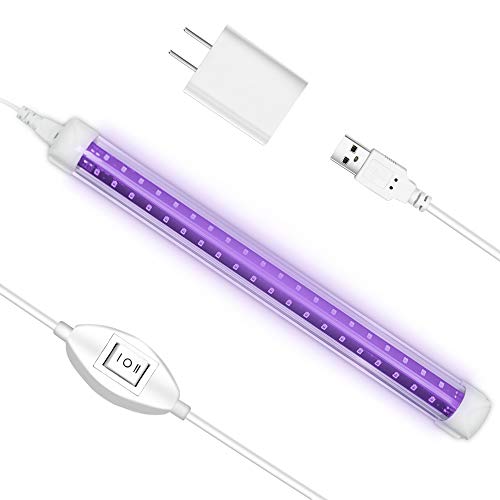 LED Black Light, 10W USB Compatible UV LED Blacklight Tube for Blacklight Bulb Replacement, Glow in the Dark, Halloween, Posters, Blacklight Parties, Fluorescent Glow