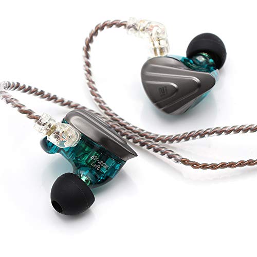 Linsoul KZ ZSX 5BA+1DD 6 Driver Hybrid in-Ear HiFi Earphones - color: Cyan, style: Without Mic