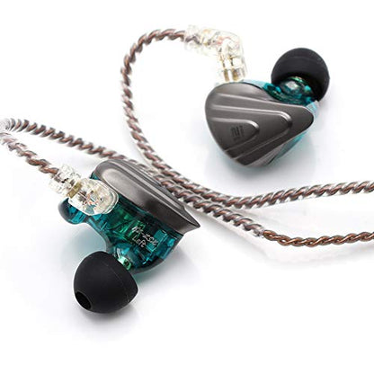 Linsoul KZ ZSX 5BA+1DD 6 Driver Hybrid in-Ear HiFi Earphones - color: Cyan, style: Without Mic