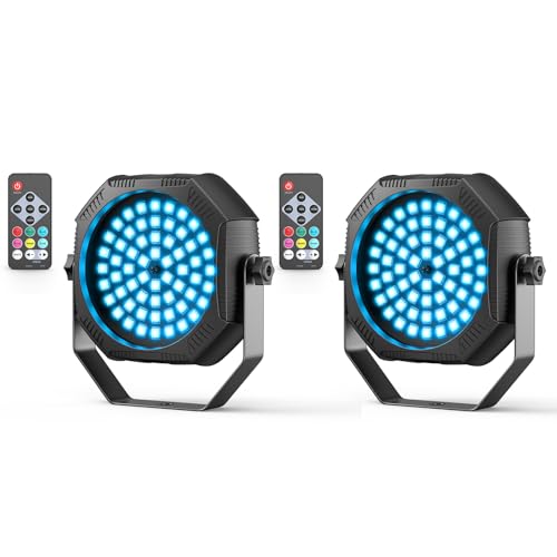 Battery Powered Stage Lights, Rechargeable Strobe Lights USB Powered Auto Sound Activated Control, 30W RGB LED Wireless Uplights for Events Wedding Party DJ Stage Dance - 2Packs - color: 2Pcs