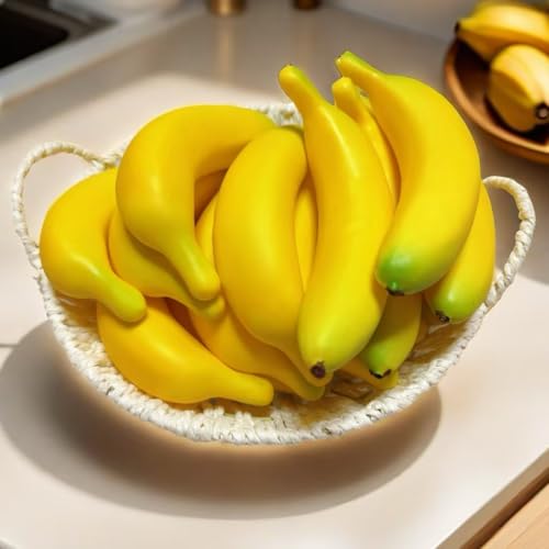 15pcs Fake Individual Banana, Artificial Yellow Bananas Lifelike Simulation Fake Fruit Home House Kitchen Decoration - color: 15pcs Fake Banana