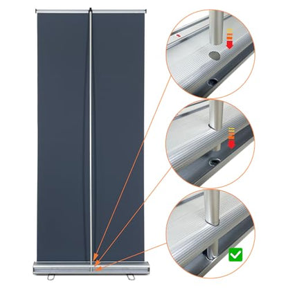 33.5"W x 80"H Retractable Banner Stand – Standard Roll Up Banner Display with Padded Carrying Bag for Trade Show, Exhibition, Store Promotion & Advertising Events 1 Pack (Stand Only)