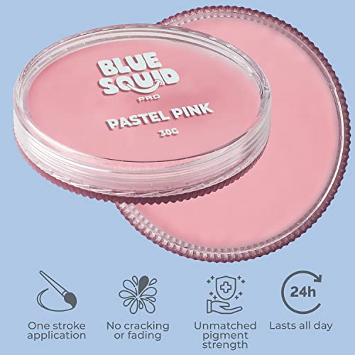 Blue Squid Face Paint Water Based Single Cake Professional Face Paint & Body Paint - Water Activated, Kids Adults Face Painting for Costume, Halloween Makeup, Cosplay - Classic Pink Face Paint 30g - color: Classic Pink 30g