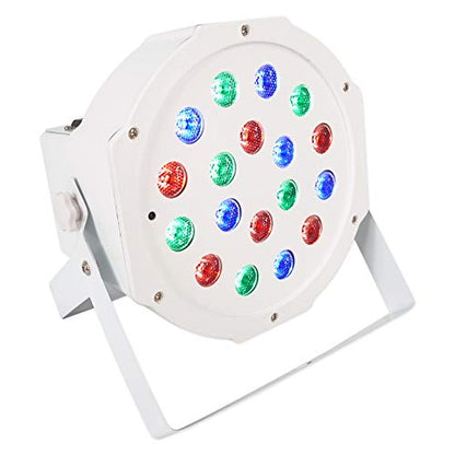 Rockville Battery PAR 50 White Rechargeable Up-Light 4-Pack with RLB30 Bag | 8-10 Hour Runtime, 18x 1W RGB LEDs, 3-Pin XLR In/Out, 7 DMX Channels, Sound Activated, 4 Remotes, DJ Wash Lighting, 5-Items
