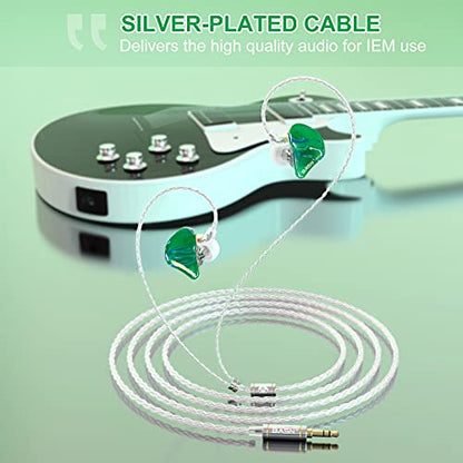 BASN 1BA+2DD Hybrid Driver in Ear Monitor Wired Headphones (Ice Green) - color: Ice Green