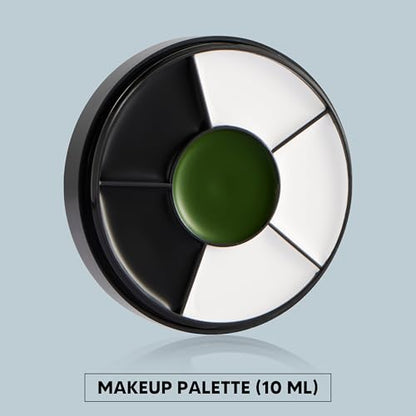 Spooktacular Creations Halloween Makeup Palette 3 Colors, Face Body Paint Wheel for Adult SFX Zombie Cosplay, Baseball Sport Games Dress Up (0.35 oz, White Black Green) - color: White Black Dark Green