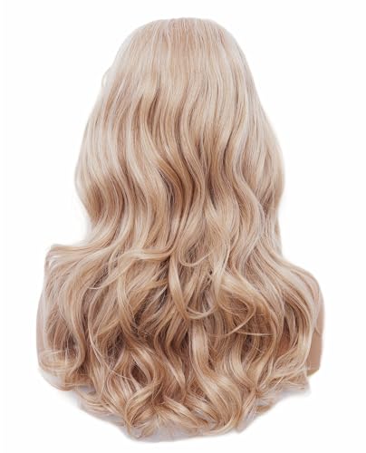 Rugelyss Long Strawberry Blonde Mixed Wig with Bang Retro Bouffant Beehive Wigs fits 80s Costume or Halloween Party - color: Blonde mixed