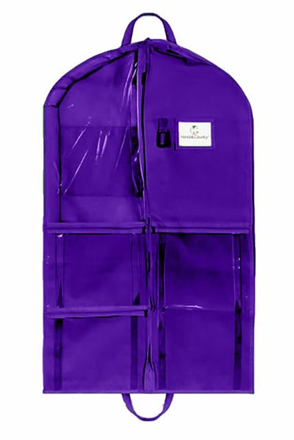 Personalize Hanging Garment Bag 40 inch Clothes Bag with 3 inch Gusset, 5 Pockets Side Zip for Dance Costumes Sports Skating Theater Pageants Cheer by Kendall Country (Royal Purple, 40 inch)