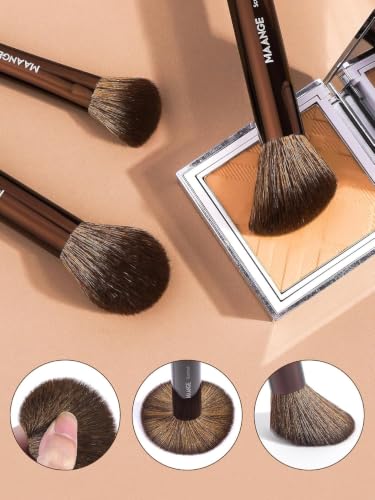 MAANGE 13 PCS Makeup Brushes Professional Make Up Brushes Premium Synthetic Powder Concealers Brushes Travel Makeup Brush Set with Case (Brown) - color: Brown