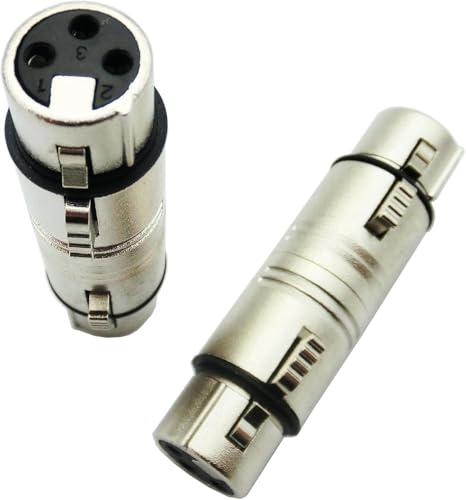 XLR Adapter 4 Pack (2-Pair), 2 Male to Male Connector & 2 Female to Female Coupler,3 PIN XLR Adapter Connector Compatible with Microphone,Mixer,Silver - style: XLR Adapter connectors 4-Pack