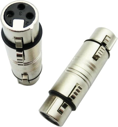 XLR Adapter 4 Pack (2-Pair), 2 Male to Male Connector & 2 Female to Female Coupler,3 PIN XLR Adapter Connector Compatible with Microphone,Mixer,Silver - style: XLR Adapter connectors 4-Pack