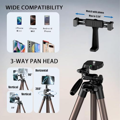 71 Inch Lightweight Camera & Phone Tripod with Wireless Remote (Rose Gold) | Comes with phone holder and carry bag,travel-friendly,2-in-1 selfie stick and tripod design,Aluminum portable alloy body