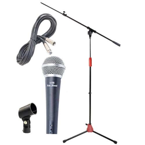 GRIFFIN Microphone Stand Studio Set (StageLOCK Series) – Boom Arm, Tripod Leg Base & 20FT XLR Cable for Vocal Recording, DJ, Karaoke or PA Systems