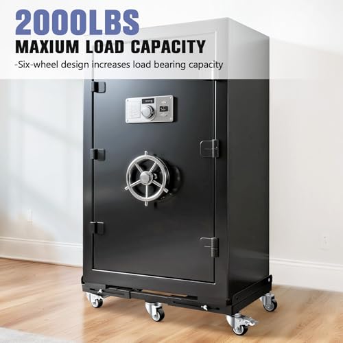 KEDSUM 2000LBS Heavy Duty Moving Dolly with 6 Swivel Wheels, Furniture Dolly with 100% Thicken Steel Frame, Expandable Appliance Dolly Cart Up to 43.6" Wide, All Terrain Used for Building Materials - size: 2.5“ wheel