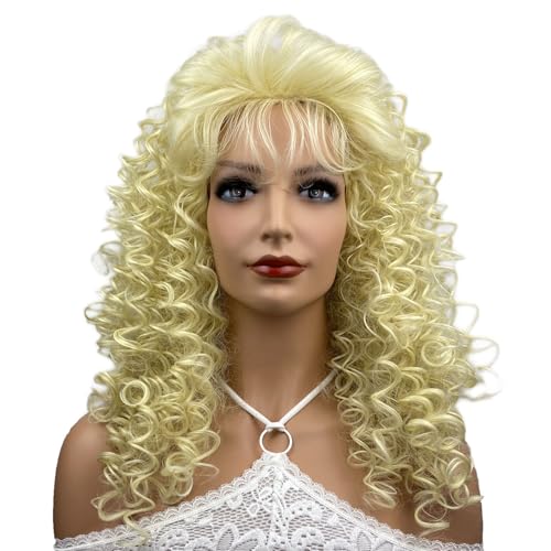 Aimole Long Curly Wigs Synthetic Heat Resistant Hair Cosplay Women Wig (613 Blonde) - color: 613 Blonde