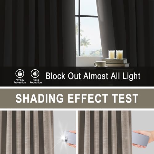 Vision Home Mocha Tan Velvet Pinch Pleated Blackout Curtains 40Wx95L Inches - color: Mocha Tan, size: 40"W x 95"L (Pack of 2)