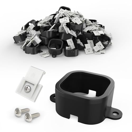 Lights Mounting Brackets Kit for Govee Outdoor Lights Pro H706A/B H806A/B | for Govee Outdoor Light Clips 150FT - 90Pcs Light Brackets & 90Pcs Wire Clips with Screws,Replace 3m Adhesive Clips - color: Black, size: 90