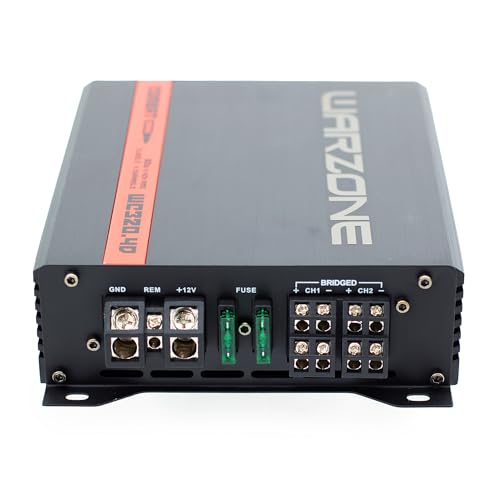 Warzone Series Car Amplifiers - True RMS Power Class D Amps, 1/2/4 Ohm Stable, Multi-Channel and Monoblock Options, Remote Sub Control (320W / 4 Channels) - size: 320 watt 4 Channels