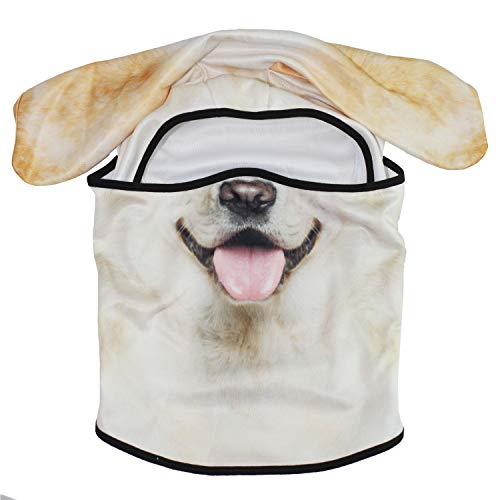 WTACTFUL 3D Animal Ears Balaclava, Breathable Face Mask for Halloween | Stand-Up Ears, Windproof Dustproof, Quick-Dry, No Fade Print, Soft, for Music Festivals Raves Ski Snowboard Moto Party - color: Labrador Retriever Mss-04