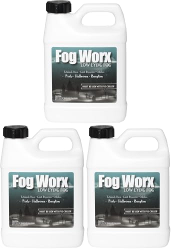 Fogworx Low Lying Fog Juice, Long Lasting Low Lying Indoor-Outdoor Fog, Designed Fog Chillers, Ground Foggers and Low Lying Fog Generators, 1 Quart (Pack of 3) - size: Low Lying Quart (Pack of 3)