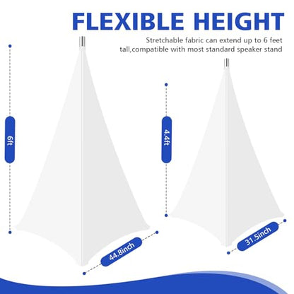 Speaker Stand Cover-Speaker Cloth with 360 Degree Cover, Speaker Tripod Scrim Cover for Speaker/Lighting with Free Travel Bag, 4 Pack White - color: white, size: 4-pack