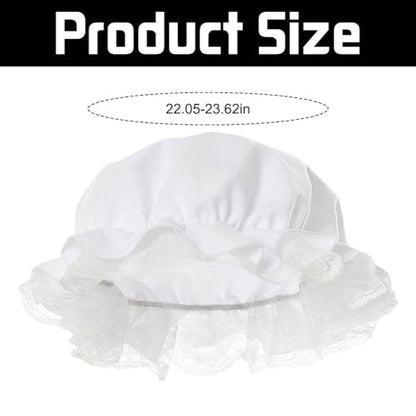 BAOZOON White Mob Cap Colonial Bonnet Hat Grandma Night Hat with Lace Frilly Cosplay Accessories for Revolutionary Handmaids - style: 4 Pcs