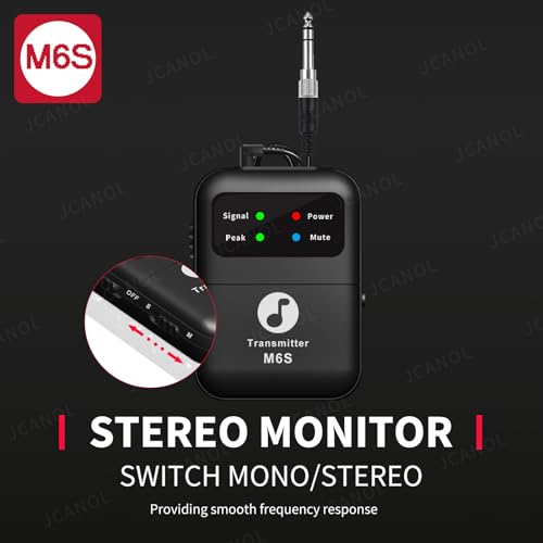 Wireless in Ear Monitor System, 2.4G Stereo Wireless IEM System with Beltpack Transmitter Receiver Auto-Pairing, 164ft for Studio, Band, Live Performance - color: 2 Black