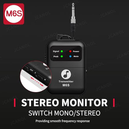 Wireless in Ear Monitor System, 2.4G Stereo Wireless IEM System with Beltpack Transmitter Receiver Auto-Pairing, 164ft for Studio, Band, Live Performance - color: 2 Black