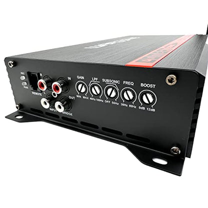 Warzone Series Car Amplifiers - True RMS Power Class D Amps, 1/2/4 Ohm Stable, Multi-Channel and Monoblock Options, Remote Sub Control (1000W / Monoblock) - size: 1000 watt Mono