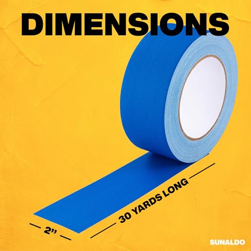 Gaffers Tape (2" x30 Yards) Heavy Duty, Easy Rip, No Residue | Blue - color: Blue, size: 2" x 30 Yards