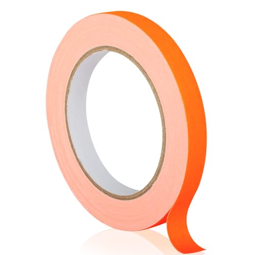 GEYYANG Orange Spike Tape, 1/2in x 20yd, Fluorescent Gaffers Tape | Gaffer Tape for Marking,Labeling,Residue Free,Non-Reflective - color: Orange, size: 1/2 Inch x 20 Yards