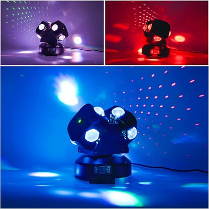 Moving Head DJ Light DMX Strobe Light with Sound Activated Party RGBW LED Beam Lights Lighting Equipment for Events DJ KTV Disco Wedding Concert (8LED DJ Light w/Special Light) - color: 8LED Professional DJ Light w/ Special Lights