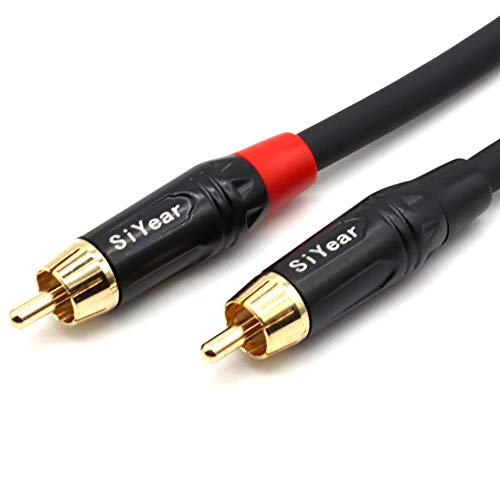 RCA Female to 2 RCA Male Y Splitter Cable,Gold Plated Dual RCA Male to RCA/Phono Female Stereo Audio Cable Extension Cord (50CM) - color: RCAF-2RCAM