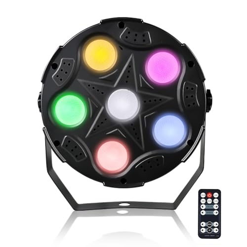 LED Par Lights, Super Bright 6x8W RGBW Par Can Light Slim Uplights Stage Wash Lights with Remote & DMX Control, DJ Event Lighting for Wedding Party Church Club Stage Lighting