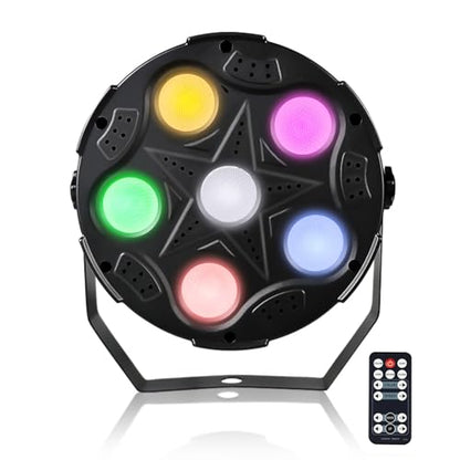 LED Par Lights, Super Bright 6x8W RGBW Par Can Light Slim Uplights Stage Wash Lights with Remote & DMX Control, DJ Event Lighting for Wedding Party Church Club Stage Lighting