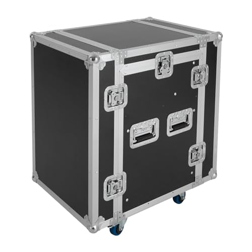 10U PA DJ Pro Audio Rack Road Case w/Slant Mixer Top, Heavy Duty Mobile Studio Equipment Cabinet, Network and Stereo Rack DJ Mixer Rack for Mixers & Live Sound - size: 10U / Side Tables