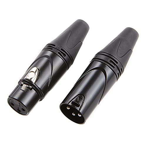 MFL. 3-Pin XLR Cable Connector Male and Female with Nickel Housing and Silver Contacts Mic Cable Plug Connector Audio Socket, Black, 10 Pairs - color: Black, 10 Pairs