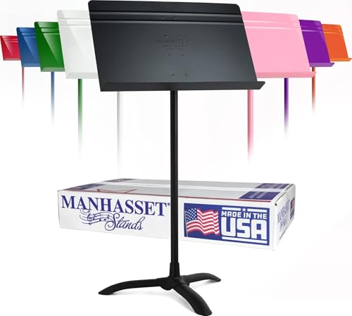 Manhasset Music Stand for Sheet Music - 48 Symphony Model - Long Lasting, Durable Manhasset Stand - Adjustable Height - 26" to 48" - Made in the USA - color: Black, size: Pack of 1