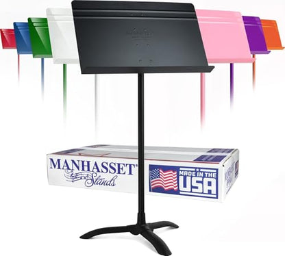 Manhasset Music Stand for Sheet Music - 48 Symphony Model - Long Lasting, Durable Manhasset Stand - Adjustable Height - 26" to 48" - Made in the USA - color: Black, size: Pack of 1