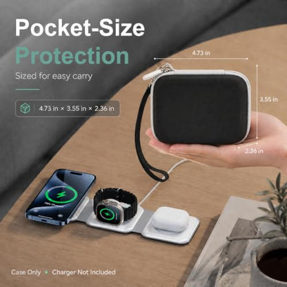Hard Travel Case for Iseyyox for RTOPS for QUZUDN 3 in 1 Wireless Charger - color: Black