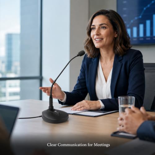 LyxPro XBM-8 XLR Gooseneck Microphone Desktop Base with On Off Switch | Designed to hold compatible podium-style microphones securely on flat surfaces for speaking, meetings and announcements
