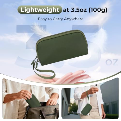 FYY Travel Cable Organizer - 8 Compartments, Lightweight, Water Repellent - color: Green, size: (S) 8.1"× 4.7"× 2.9"