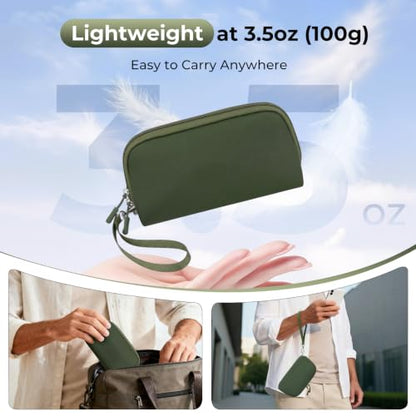 FYY Travel Cable Organizer - 8 Compartments, Lightweight, Water Repellent - color: Green, size: (S) 8.1"× 4.7"× 2.9"