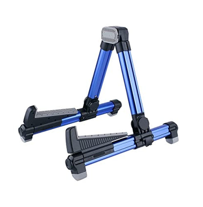 ENO MUSIC Folding Acoustic Guitar Stand, Suitable for Electric Guitars, Bass Guitars (BLUE) - color: BLUE