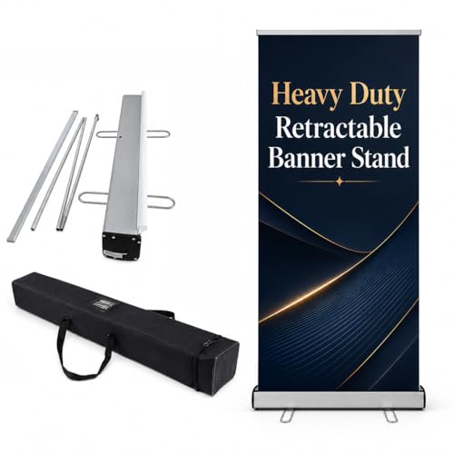 36" x72–92" Heavy Duty Retractable Banner Stand with Reinforced Base and Padded Carrying Bag, Roll-Up Display for Trade Shows, Exhibitions & Events (Stand Only) - size: 36" W x 72–92" H